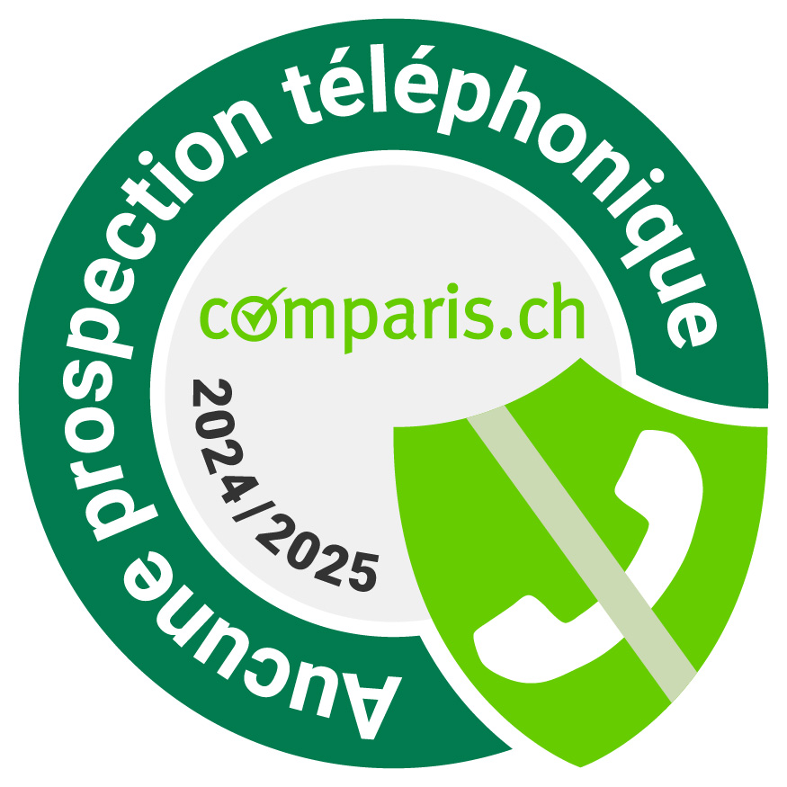 Comparis - Aucune prospection téléphonique, combiné téléphonique barré Comparis - Aucune prospection téléphonique