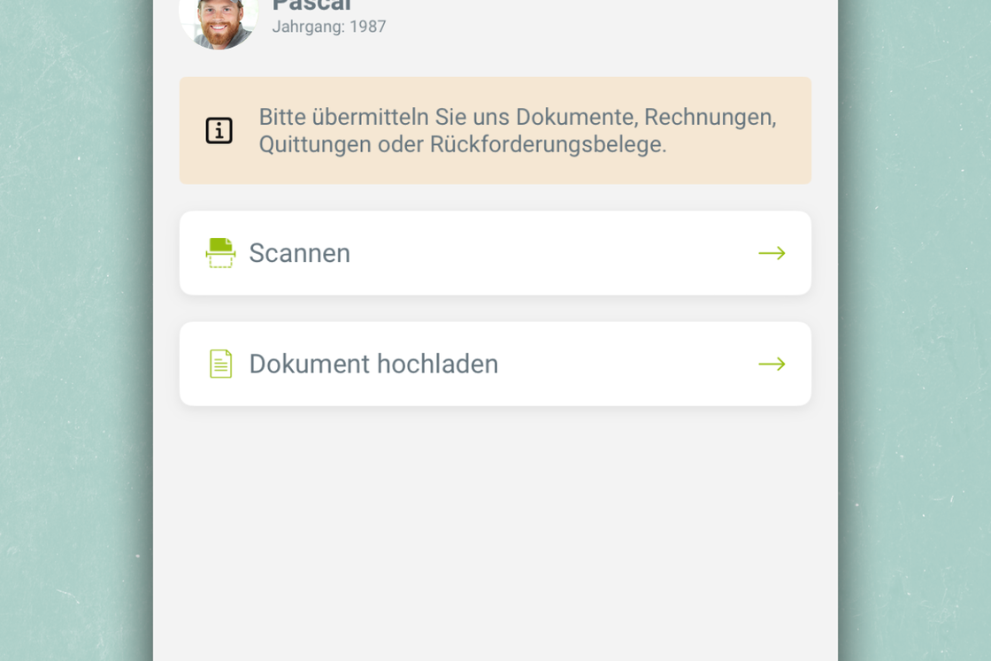 App myEGK Rechnung einscannen