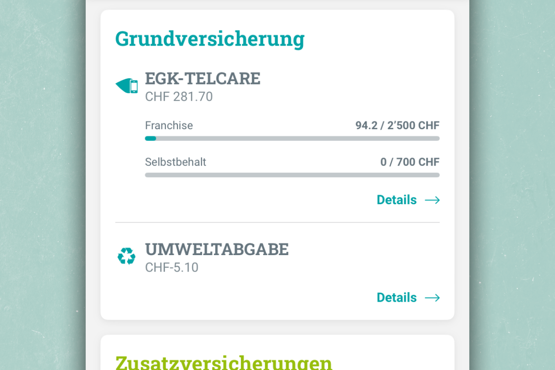 App myEGK Übersicht Versicherungsdeckung