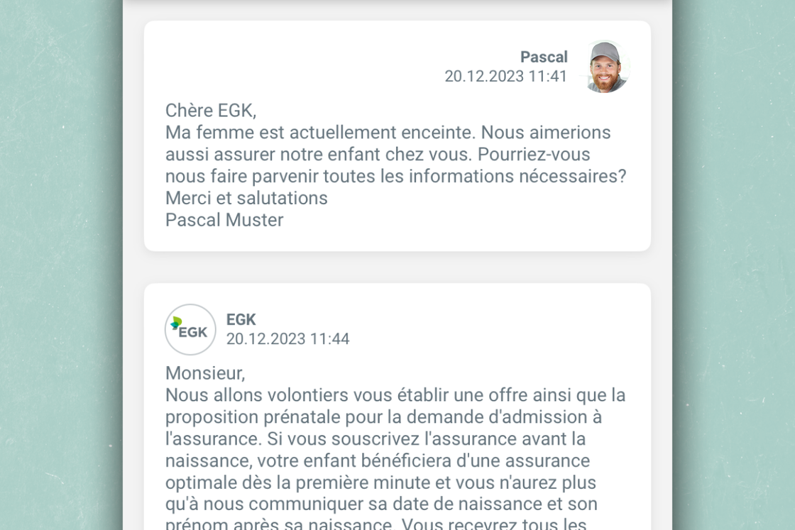 App myEGK Écrire un message