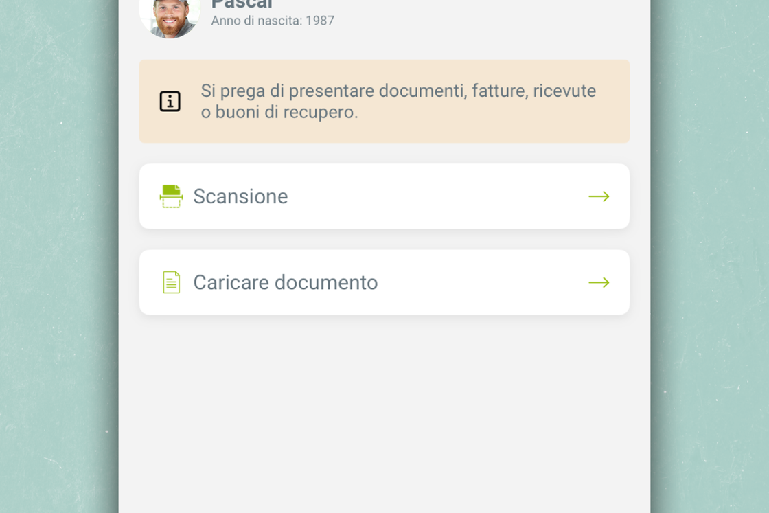 Scansione della fattura myEGK app