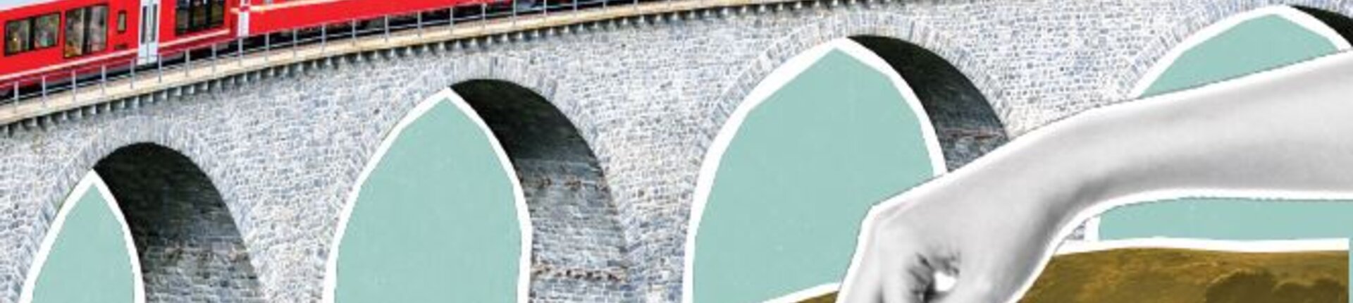 Sujet Wettbewerb roter Zug auf Brücke